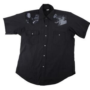 Vintage Y2k Felon Pearl Snapdown Frankenstein Graphics Rockabilly Shirt